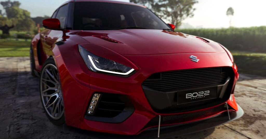 Modified Maruti Suzuki Swift with a widebody kit